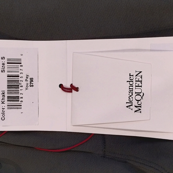 🔥BNWT🔥 Alexander McQueen  Jacquard-trimmed French Cotton-Green Joggers Size(S) - Picture 5 of 7